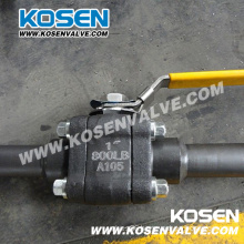 Three Pieces Forged Ball Valve Lever Operation